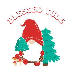 Blessed Yule Christmas Gnome SVG