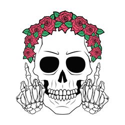 Skeleton Skull Roses Valentine