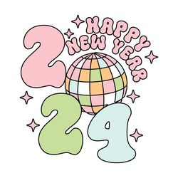 Happy New Year Disco Ball SVG Cut File