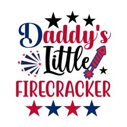 Daddy's Little Firecracker Svg Design