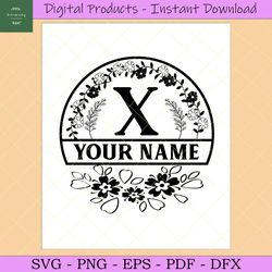 Letter X Monogram Svg DesignFamily Name