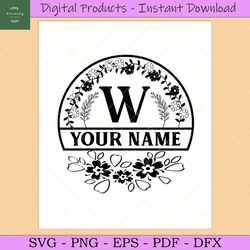 Letter W Monogram Svg DesignFamily Name