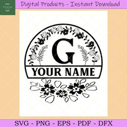 Letter G Monogram Svg DesignFamily Name