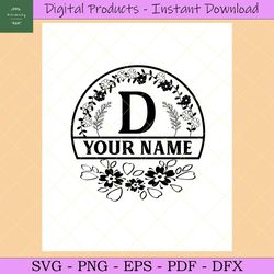 Letter D Monogram Svg DesignFamily Name