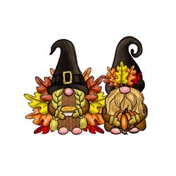 Thanksgiving Gnomes Couple Love PNG