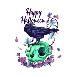 Raven and Skull Halloween Png