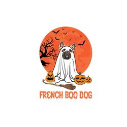Funny French Boo Dog Halloween PNG