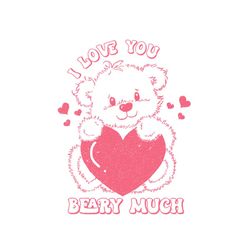 I Love You Beary Much Retro Valentine