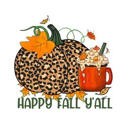 Pumpkin Happy Fall Y'all Autumn PNG