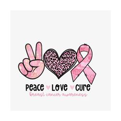 peace love, breast cancer sublimation