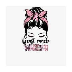 messy bun breast cancer sublimation png
