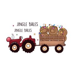 Tractor Jingle Bales Christmas PNG
