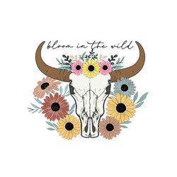 Bloom in the Wild Cowskull Floral PNG