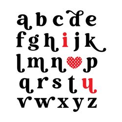 Valentine Alphabet I Love You PNG
