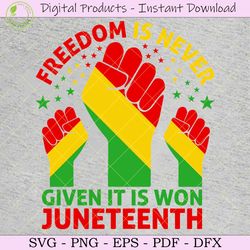 Freedom It is Won Juneteenth SVG TShirt
