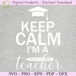Keep Calm I'm a Teacher SVG Shirt Design