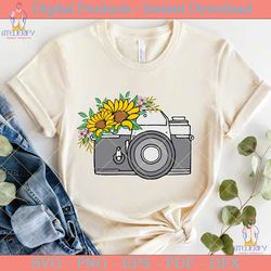 Camera Sunflower Bouquet SVG