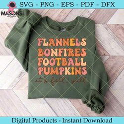 flannels bonfires football pumpkins svg