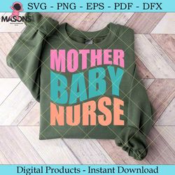 mother baby nurse retro svg design