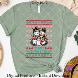 Snowmen Ugly Christmas Sweater PNG