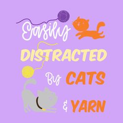 distracted by cats yarn crochet knitting