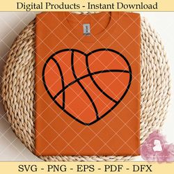 basketball heart svg design