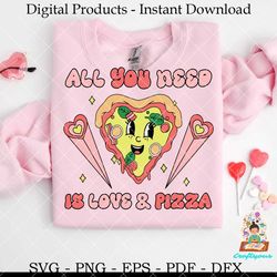 All You Need Love and Pizza Heart SVG