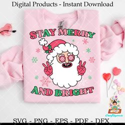 Stay Merry and Bright Pink Santa