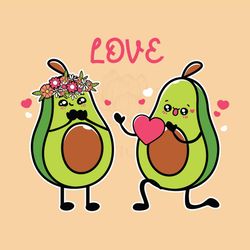 Avocado Couple Love Bride Groom SVG