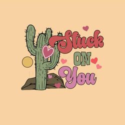 Stuck on You Cactus Valentines PNG