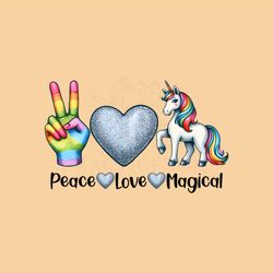 Peace Love Magical Unicorn PNG
