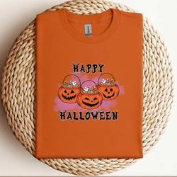 happy halloween pumpkin candy basket png
