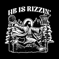 he is rizzin funny basketball easter svg