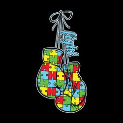 autism fight boxing gloves svg