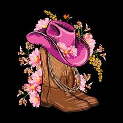 cowgirl hat and flower sublimation