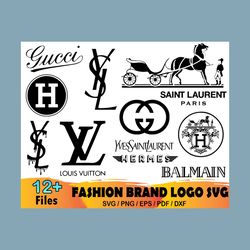 Retro 12 Fashion Brand Logo Bundle SVG