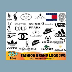 25 Fashion Brand Logo Bundle SVG