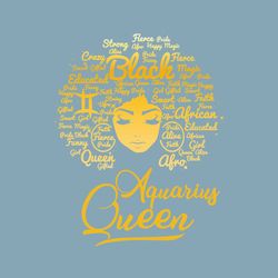 Aquarius Queen Birthday Black Queen SVG
