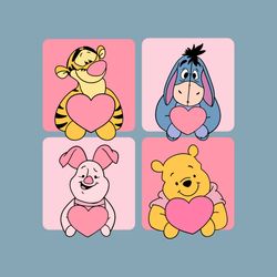 Piglet Valentines Day Pooh Bear And Friends SVG
