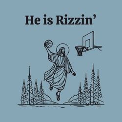 He Is Rizzin Funny Easter Jesus Playing Basketball SVG