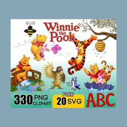 Winnie the Pooh Clipart Bundle PNG