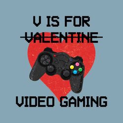 Funny V Is For Video Games Valentine PNG