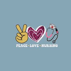 Retro Peace Love Nursing PNG