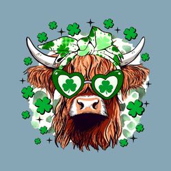 St Patricks Day Highland Cow PNG