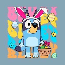 Cute Bluey Bunny Easter Eggs SVG