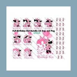Minnie Mouse Svg, Birthday Girl Family Svg, Minnie Mouse Numbers Svg, Png, Minnie Mouse Png, Family Bundle Birthday Girl