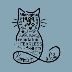 Taylor Swift Karma is a Cat Svg and png, Taylor Swiftie Album Titles, The Eras Tour Svg, Instant Digital Download