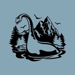 Loch Ness Monster SVG | Nessie SVG TShirt Wall Art Vinyl Decal Decor Sticker Graphics | Cutting File Clipart Vector Dig