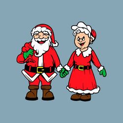 Mr. And Mrs. Santa Claus SVG | Cute Merry Christmas SVG | Cricut Silhouette Cameo Cut Files Printable Clip Art Vector Di