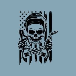 US Skull Welder SVG | USA Flag Skeleton Welding TShirt Decal Vinyl Graphics | Cricut Silhouette Cameo Clipart Vector Di